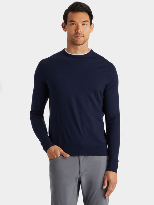 G/FORE Contrast Merino Wool Blend Crewneck Sweater
