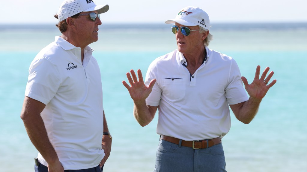 Greg Norman, Phil Mickelson still boasting in unsure times