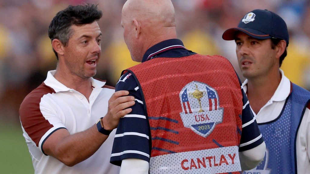 Rory McIlroy, Joe LaCava diffuse tension after Ryder Cup altercation