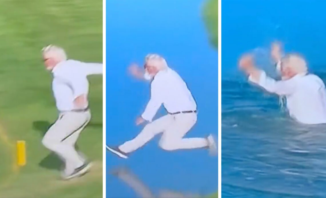 Watch The Hilarious Moment Ryder Cup Fan Storms The Green And Leaps In Pond