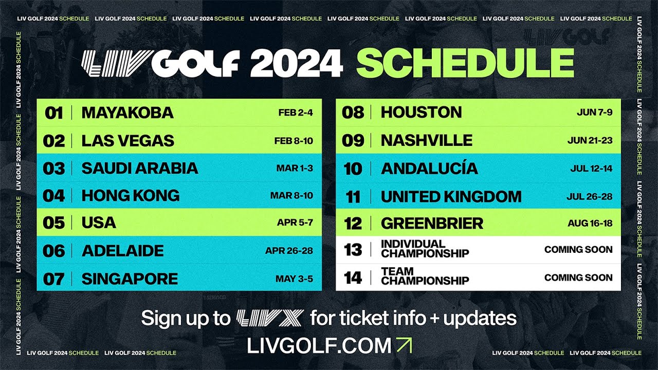 2024 Loading LIV Golf Schedule Release VCP Golf