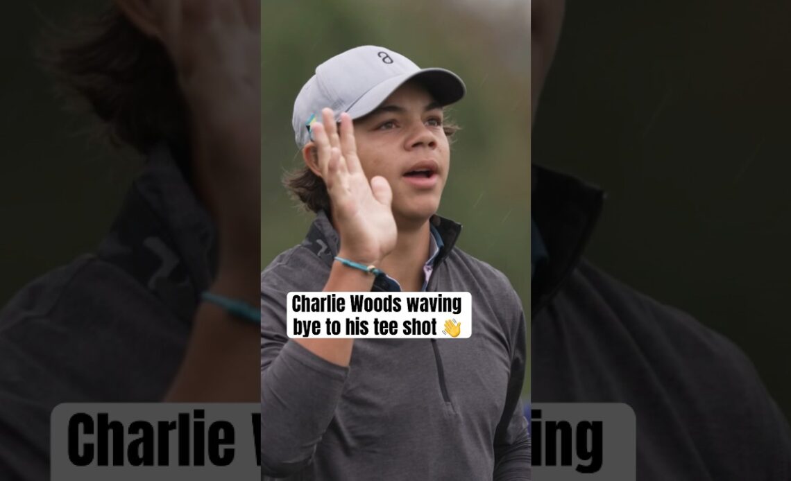 Elite celly from Tiger’s son Charlie 👋