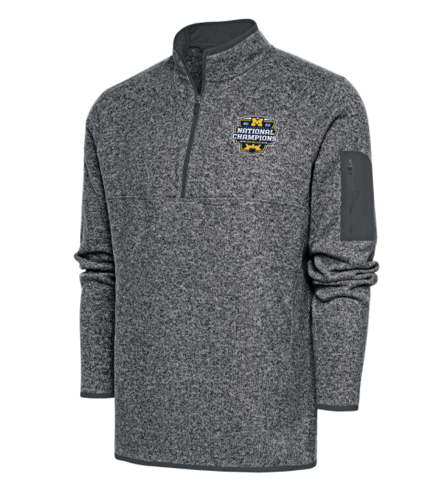 Antigua 2023 College Football National Champions Michigan Wolverines Fortune 1/4 Zip Pullover