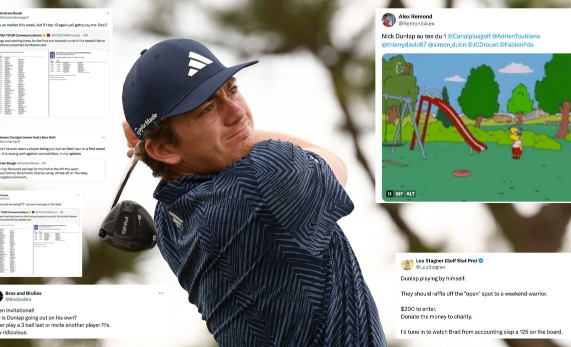 Social Media Reacts To Nick Dunlap's Solo Tee Times At API
