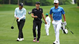 Sergio Garcia, Camilo Villages and Joaquin Niemann play a practice round before the 2024 Masters