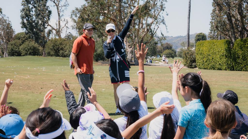 Will Ferrell, Marvel star Kathryn Newton at LPGA stop in Los Angeles