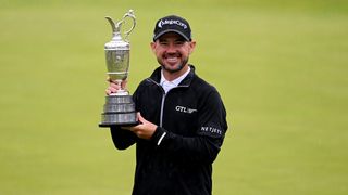 Brian Harman with the trophy after his win at The Open