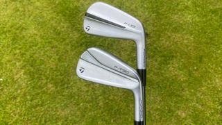 Photo of the TaylorMade P-UDI Utility Iron and the previous model