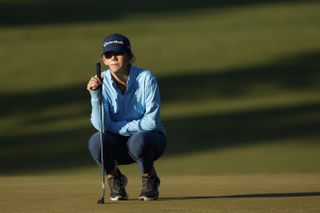 Asterisk Talley considers a putt at the 2024 US Women's Open