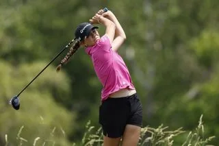 Asterisk Talley hits driver at the 2024 US Women's Open