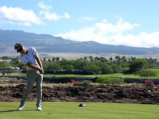 Bernhard Langer after impact with the driver