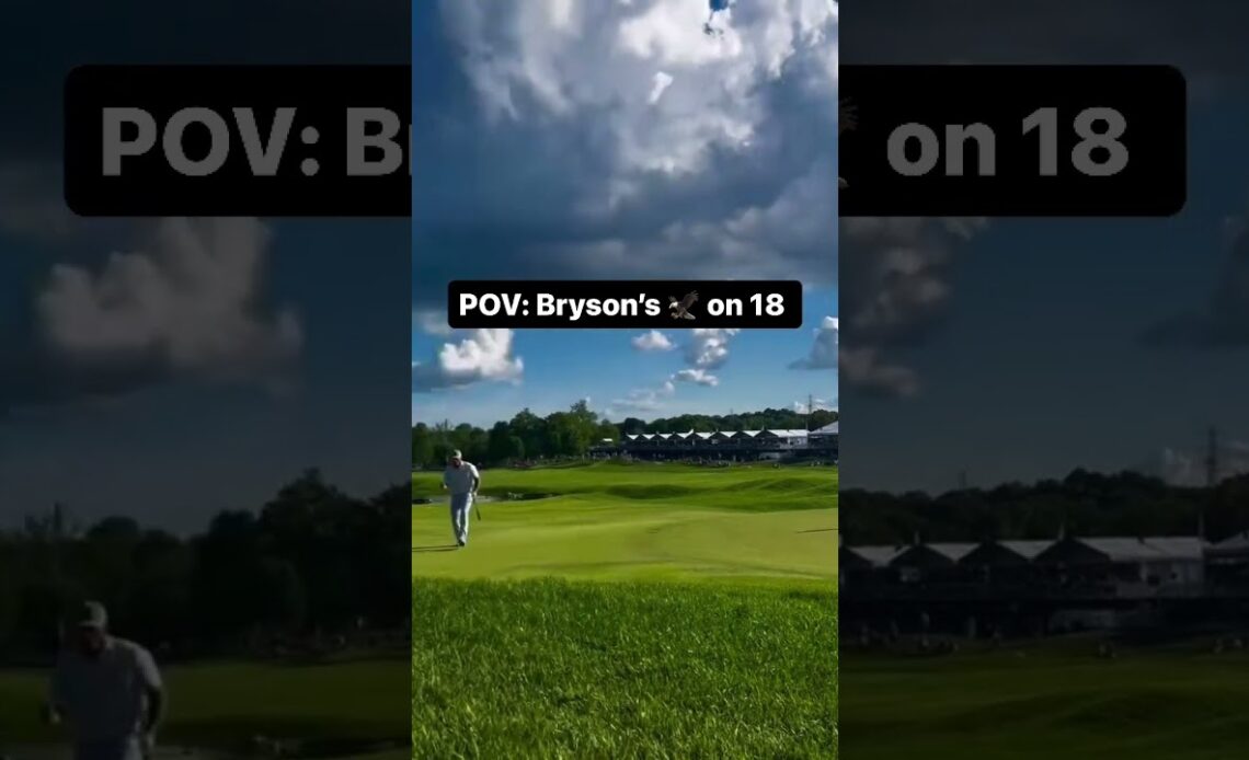 POV: @brysondechambeau's  chip-in on 18 🦅👀 #PGAChamp #shorts #golf  #livgolf