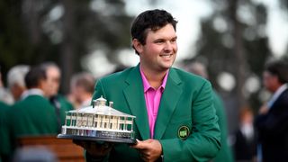Patrick Reed with the trophy after his win in the 2018 Masters