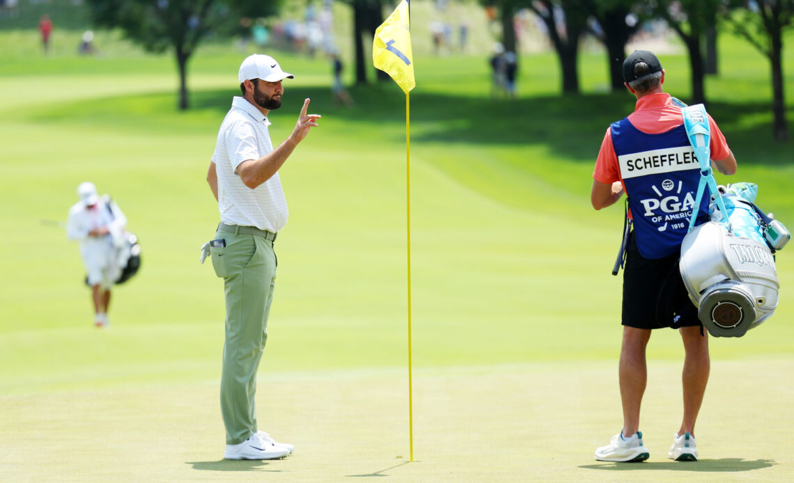 WATCH: Scottie Scheffler Holes Out For Eagle At First Hole Of PGA Championship