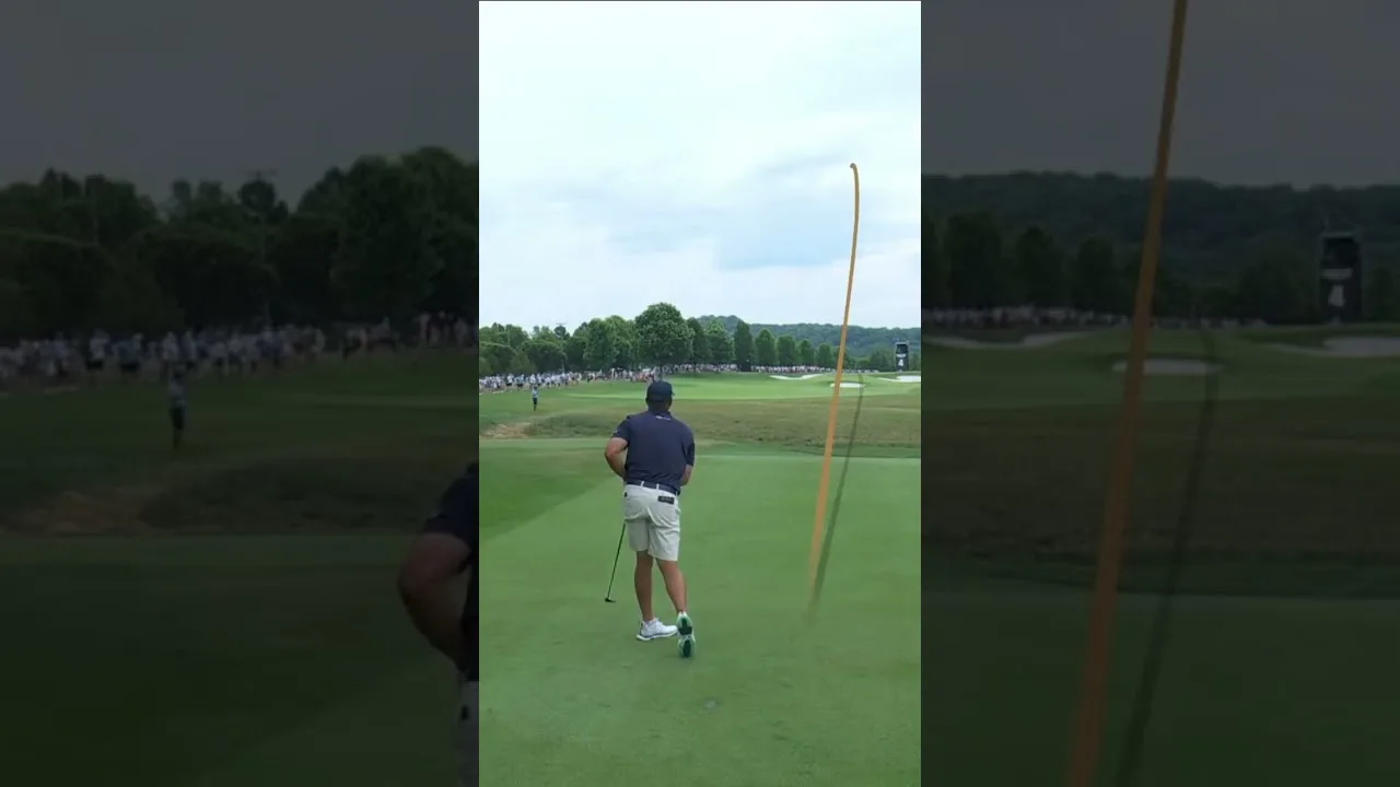 BOOM! @brysondechambeau drives the green on the par-4 4th. 🤯 #livgolf #shorts
