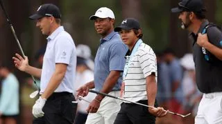 Tiger Woods and son Charlie at the US Open
