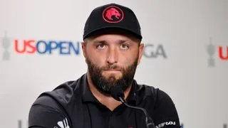 Jon Rahm at a press conference before the US Open