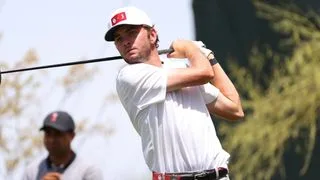 Logan McAllister of the Oklahoma Sooners tees off during the Division I Mens Golf Championship
