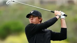 Gordon Sargent hits a shot at the 2024 NCAA Division I Men's Golf Championship