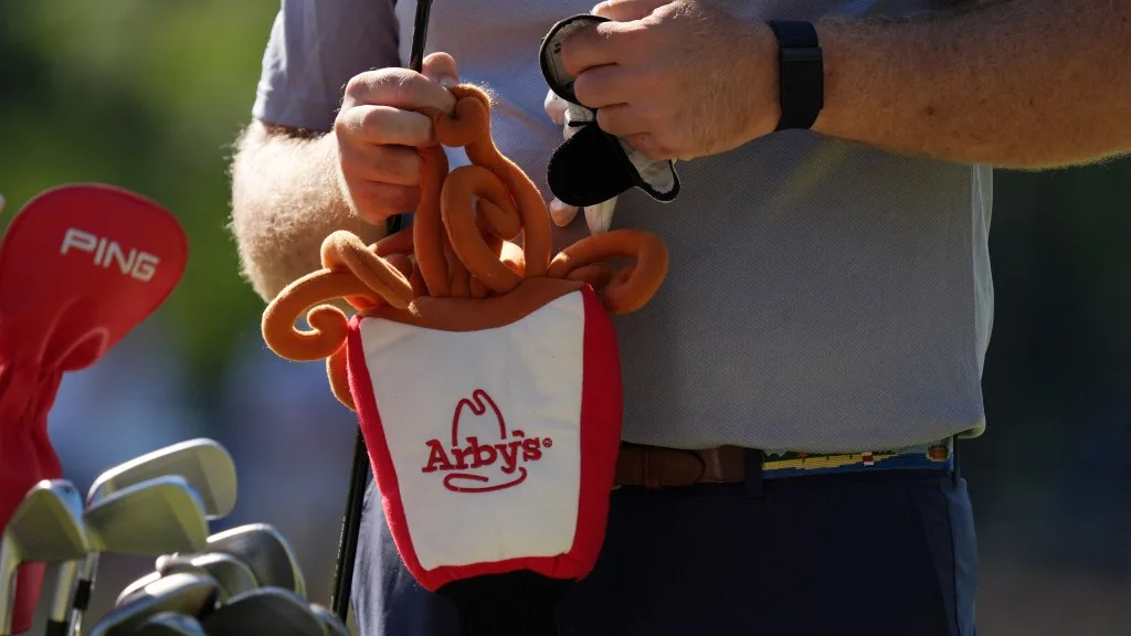 Neal Shipley has an Arby’s curly fries headcover at the 2024 U.S. Open