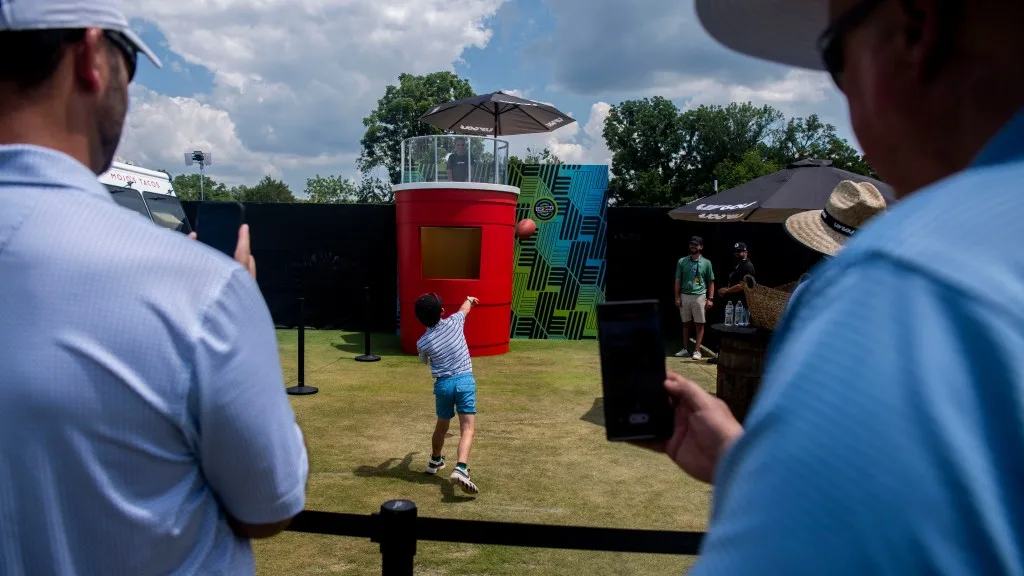 Sweet tea dunking booth gives LIV Golf Nashville flavor of the South