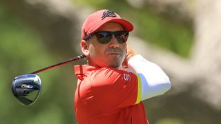 Sergio Garcia takes a shot during LIV Golf Andalucia