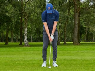 Ged Walters demonstrating the correct set-up with a wedge