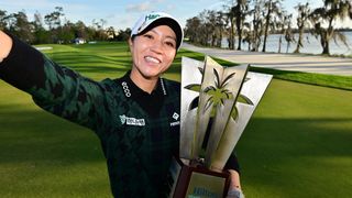 Lydia Ko with the Hilton Grand Vacations Tournament Of Champions trophy