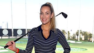 Paige Spiranac at the ACM Lifting Lives Topgolf Tee-Off & Rock On at Topgolf Las Vegas