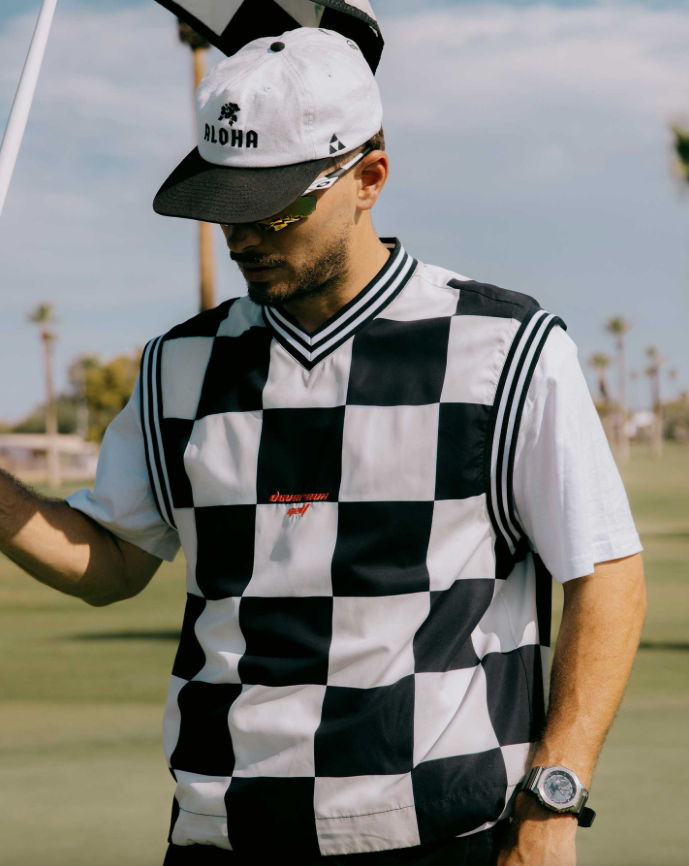 Devereux Golf Big Check Windbreaker Vest