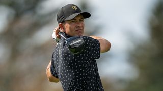 Adam Scott takes a shot during the Presidents Cup