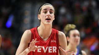 Caitlin Clark during Indiana Fever's match against the Connecticut Suns