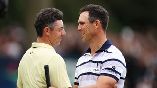 Rory McIlroy congratulates Billy Horschel after the American's win at the BMW PGA Championship