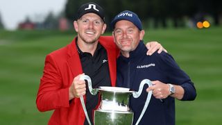 Matt Wallace and Jamie Lane with the Omega European Masters trophy