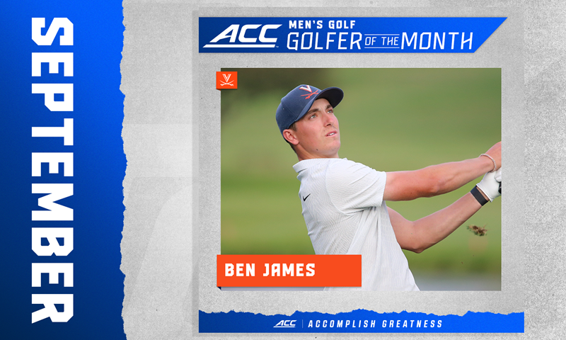 Virginia’s James Named ACC Men’s Golfer of the Month