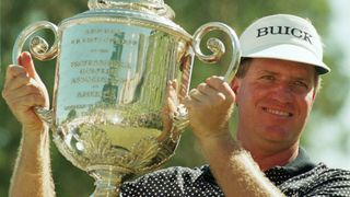 Steve Elkington with the trophy after his 1995 PGA Championship victory