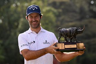 Jorge Campillo holds the Kenya Open trophy in 2024