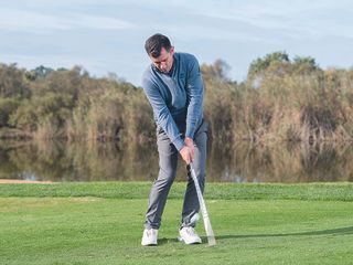 Dan Grieve demonstrating his release two when chipping around the greens