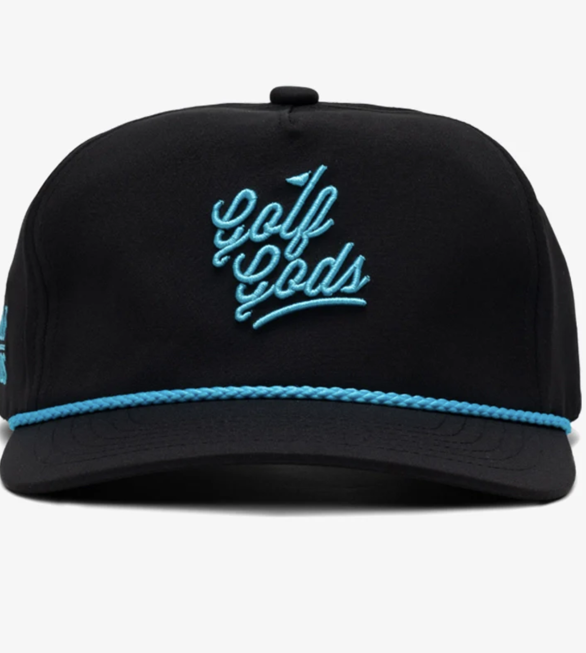 Golf Gods Black Script Snapback Golf Rope Hat