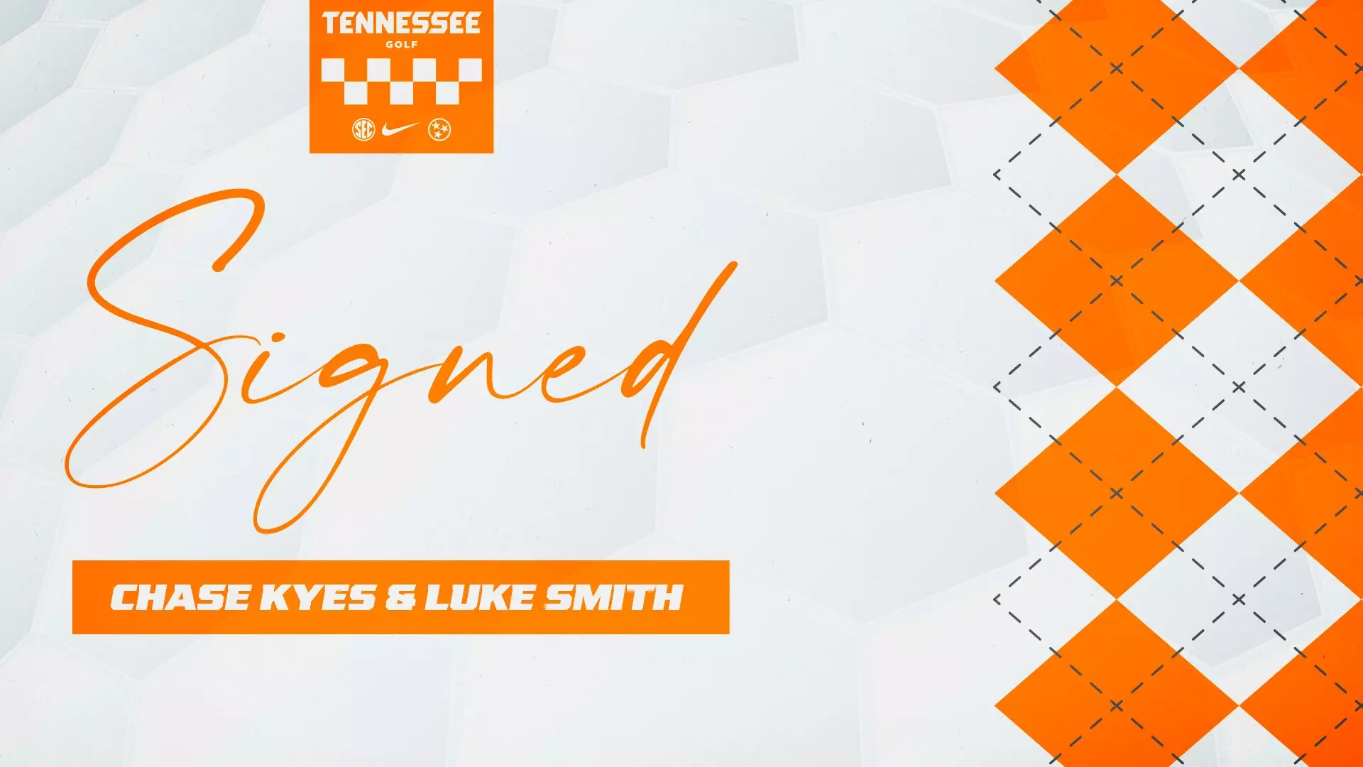 Webb Announces Signings of Kyes and Smith to Vol Golf's 2025 Class