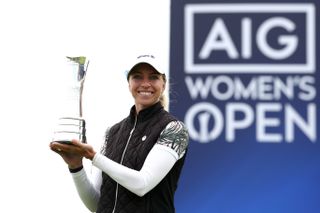 Sophia Popov holds the AIG Women's Open title