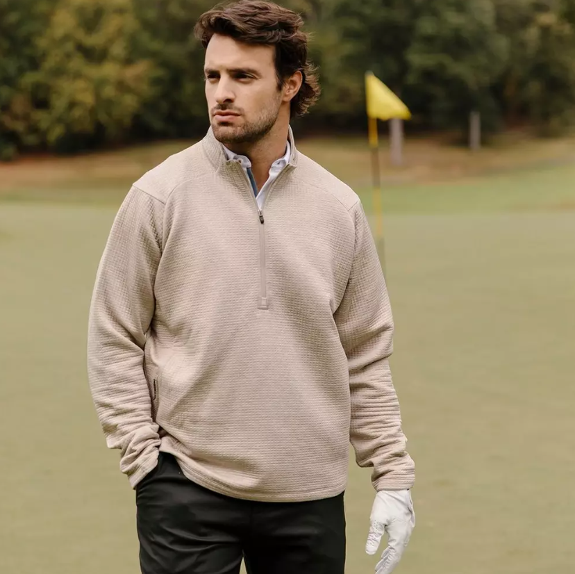 Pebble Beach Textured Quarter Zip Pullover