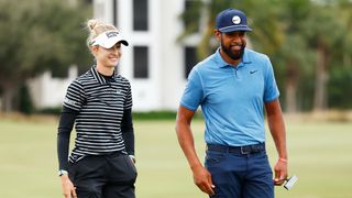 Tony Finau and Nelly Korda at the Grant Thornton Invitational