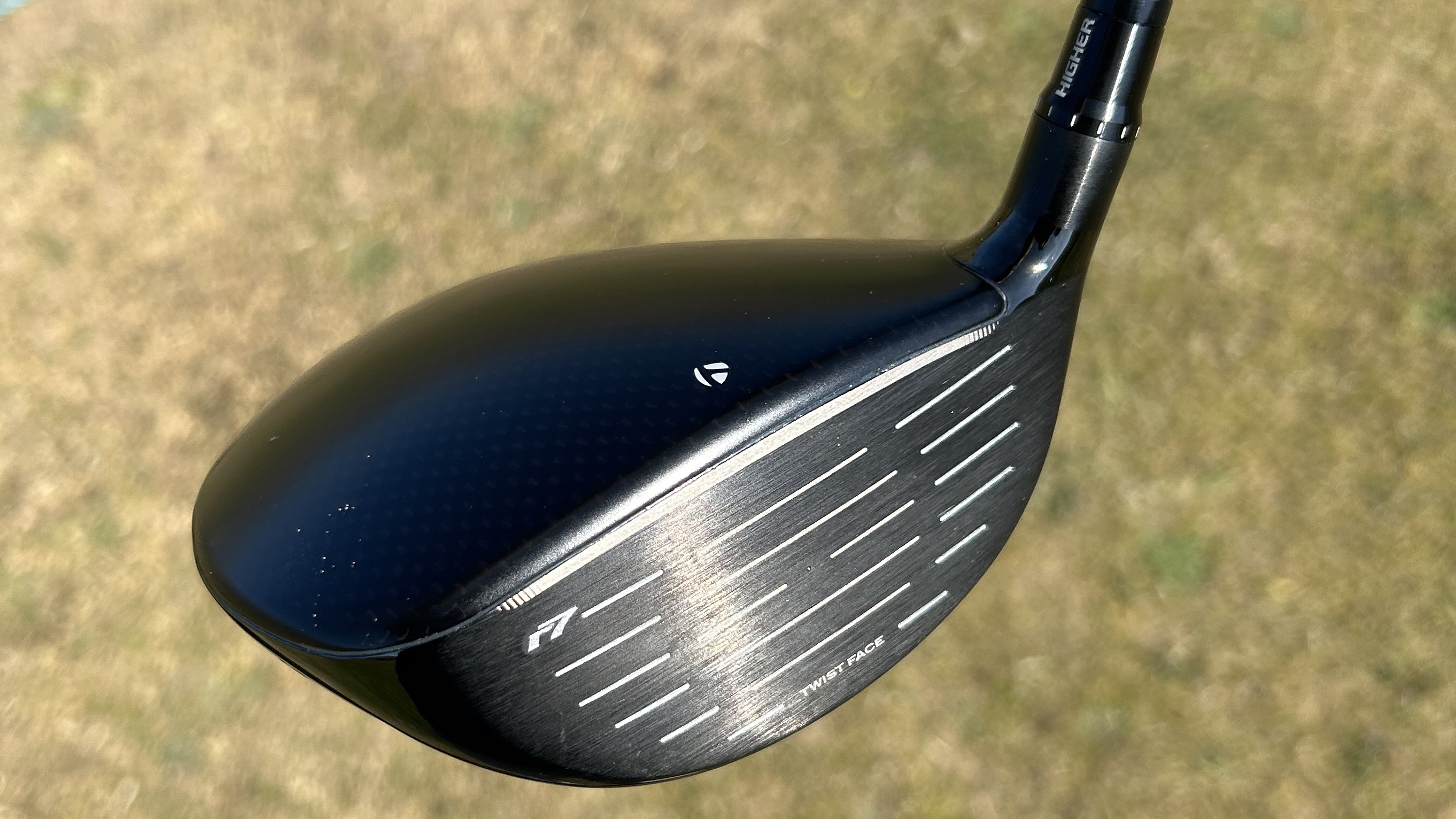 Photo of the TaylorMade R7 Quad Mini Driver from the front on crown angle