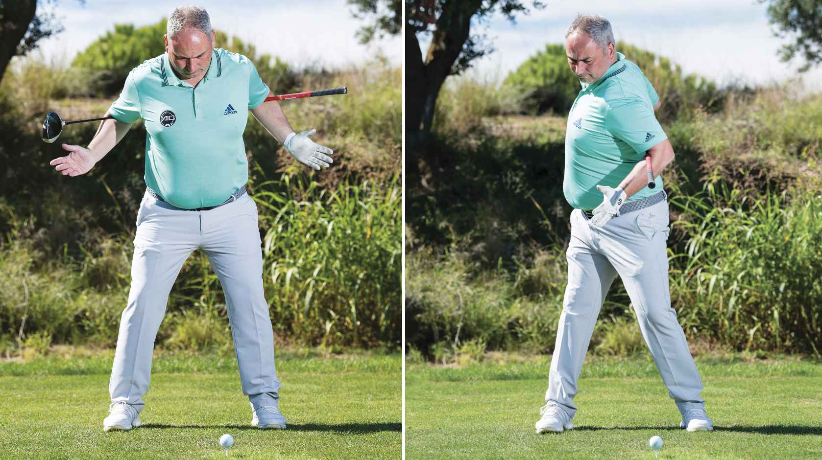 Mid-spine rotation drill to help boost power with your drives demonstrated by Alistair Davies