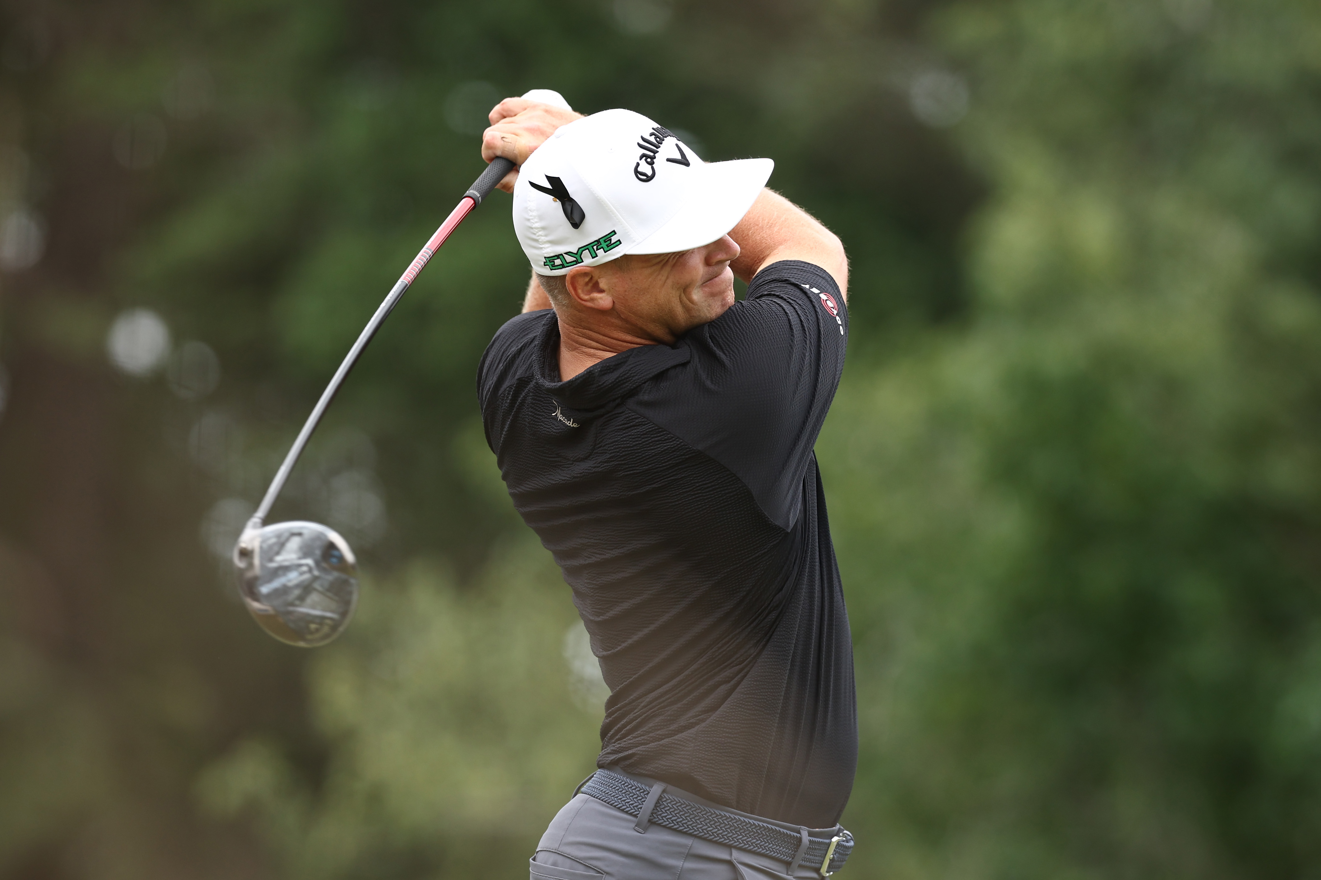 Alex Noren hits a driver