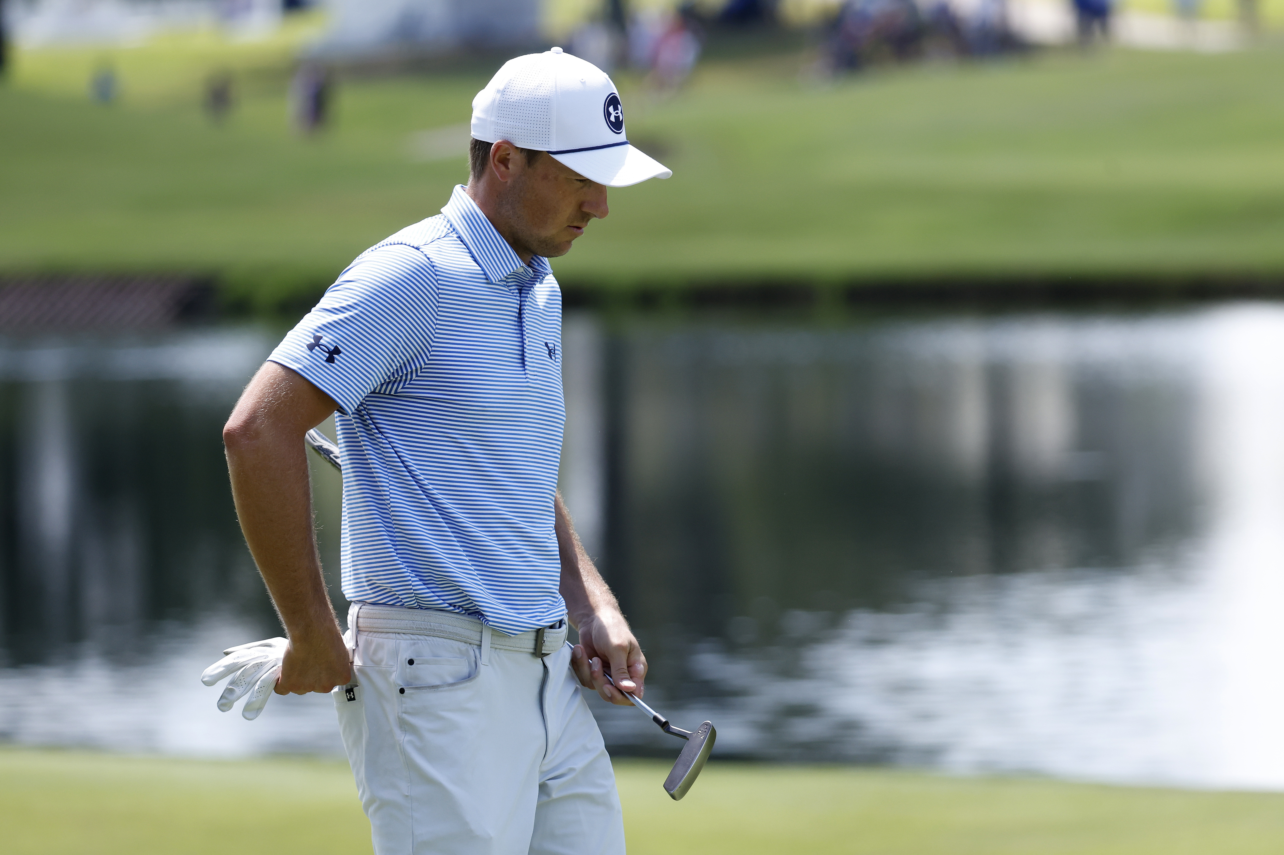 Jordan Spieth looking disappointed during the FedEx St Jude Championship
