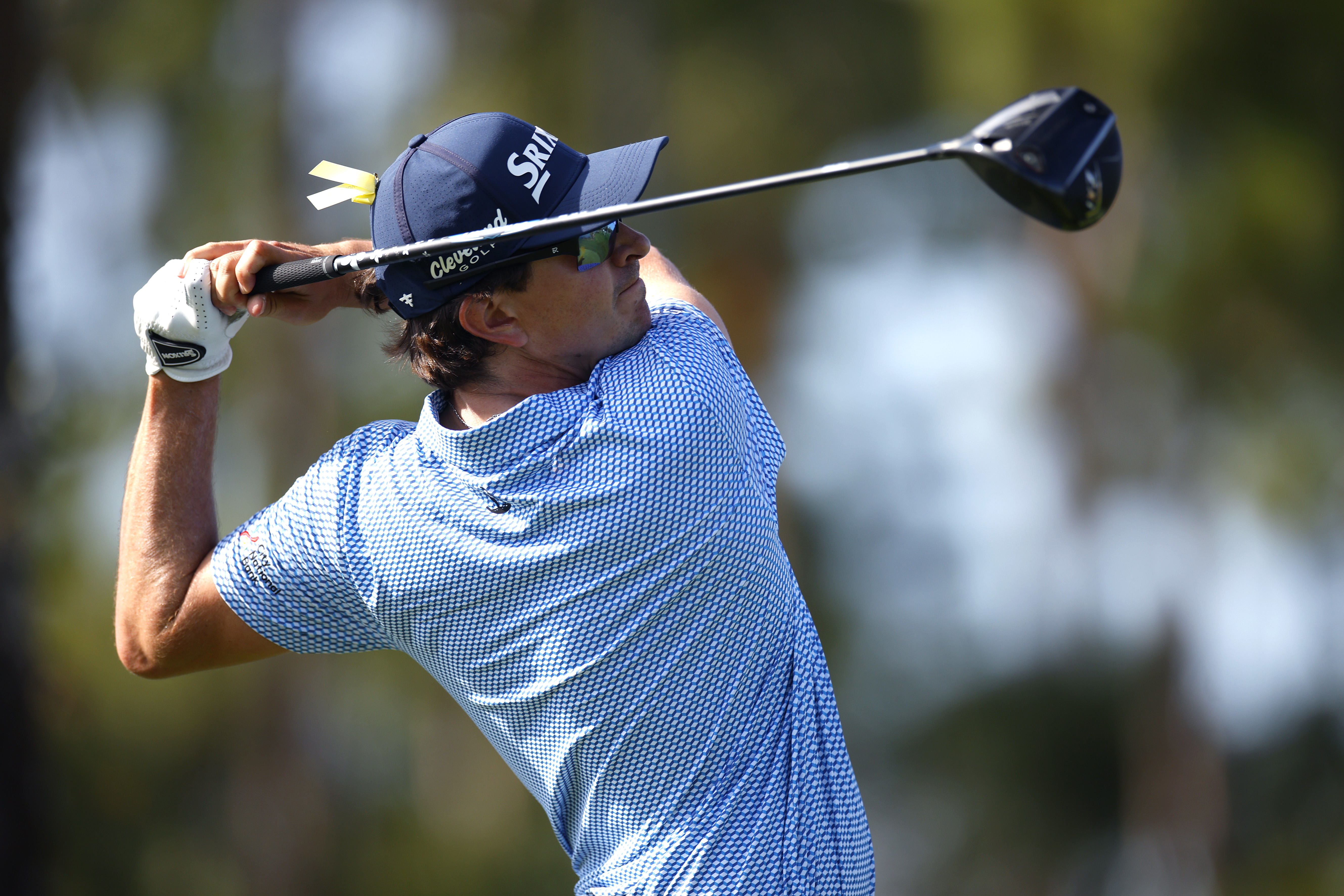 Nico Echavarria hits a driver off the tee