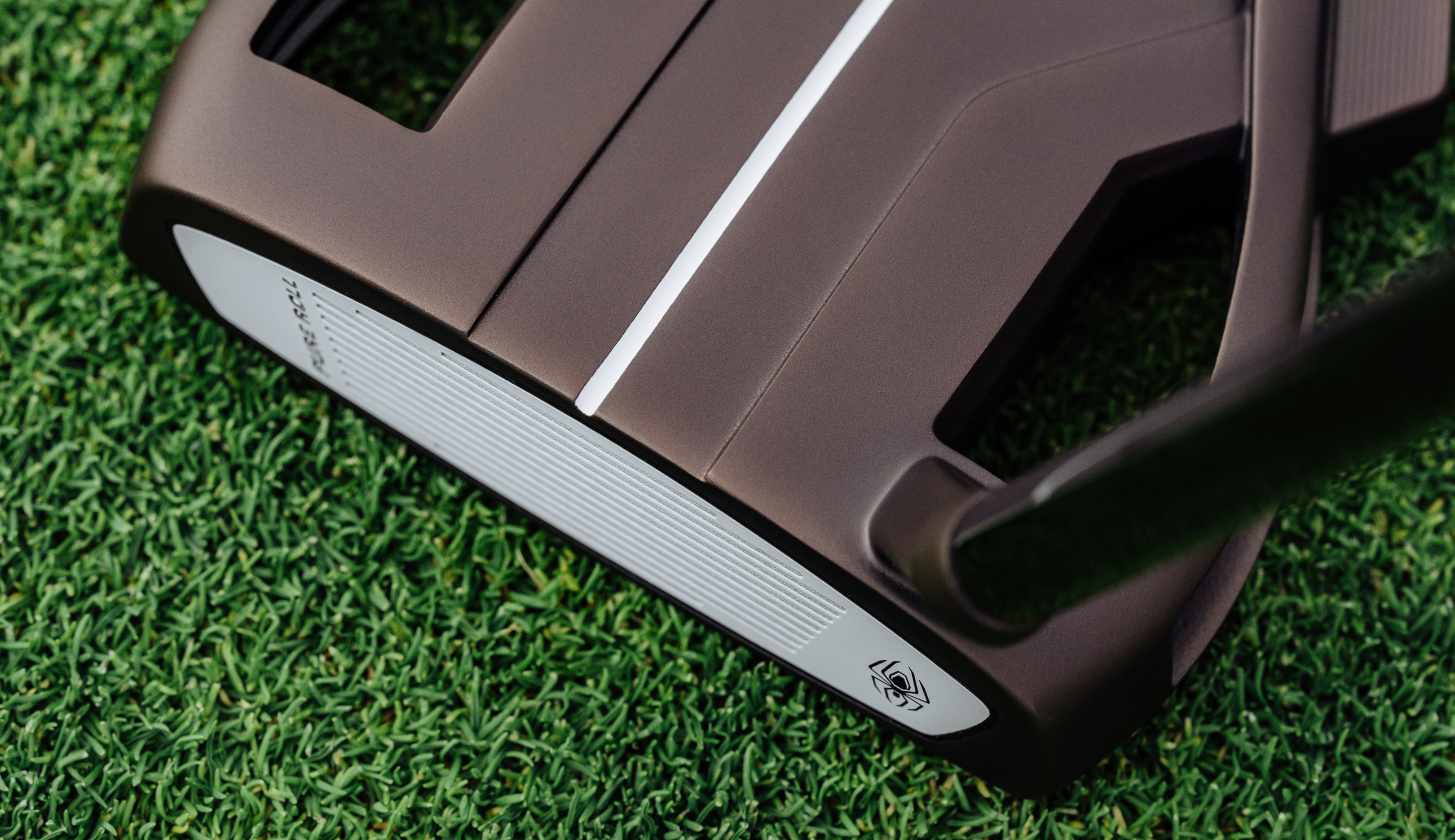 A close-up of the crown and face of the TaylorMade Spider Tour putter